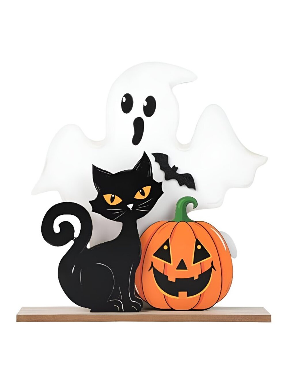 Halloween Decorations Indoor Wooden Black Cat Halloween Decor Ghost Table Sign